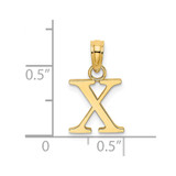 14K Polished Block Letter X Initial Pendant