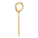 14k Polished Block Number 15 Pendant