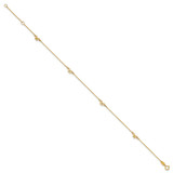 14k Polished Bows 4-station 9 inch Anklet Plus 1 inch Extender