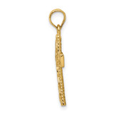 14K Polished Braided Cross Pendant - D4-E07C7345-5695