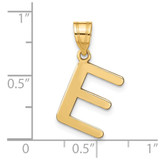 14k Polished Bubble Letter E Initial Pendant