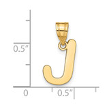 14k Polished Bubble Letter J Initial Pendant