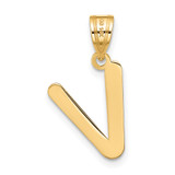 14k Polished Bubble Letter V Initial Pendant