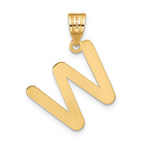 14k Polished Bubble Letter W Initial Pendant