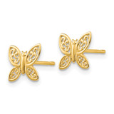 14k Polished Butterfly Post Earrings - YE-75F6A6C9-5803