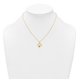 14k Polished Butterfly with Red and Black Enamel Ladybug 15.5 inch Childrens Necklace Plus 0.75 inch Extender