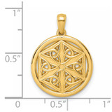 14K Polished Celtic Knot Hexagon Pendant