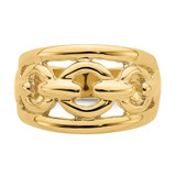 14K Polished Chain Design Inside Ring