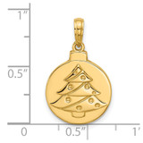 14K Polished Christmas Tree Ornament Pendant