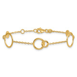 14k Polished Circle and Chain Pattern 7.25 inch Bracelet Plus 0.5 inch Extender