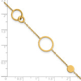 14k Polished Circle and Chain Pattern 7.25 inch Bracelet Plus 0.5 inch Extender