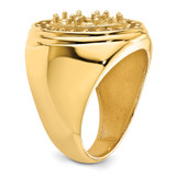 14k Polished Circular Top 3ct Mens Diamond Ring Mounting