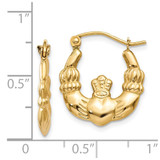 14k Polished Claddagh Hoop Earrings - T8-8AE0BE07-3040