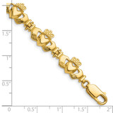 14k Polished Claddagh Link 7 inch Bracelet