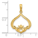 14k Polished Claddagh Pendant - D5-78BCB32D-3703