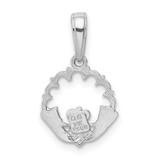 14k Polished Claddagh Pendant - K1-CE971CA7-7449