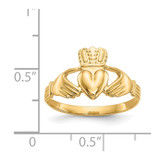 14k Polished Claddagh Ring - A9-330BE177-8354