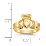 14k Polished Claddagh Ring - D9-556FE677-2600