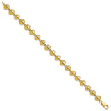 14k Polished Clam Shell 7 inch Bracelet