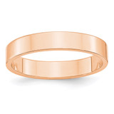 10k Rose Gold 4mm Lightweight Flat Wedding Band Size 8.5