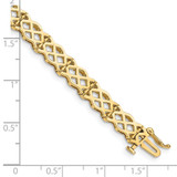 14K Polished Criss Cross Link 7.5 inch Bracelet