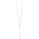 14K Polished Cross and Miraculous Medal Beaded 24.5 inch Rosary