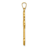 14k Polished Cross Budded Pendant