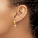 14K Polished Cross Dangle Earrings - YE-F39189A4-8777