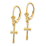 14k Polished Cross Leverback Earrings - TF-F17F4859-5784