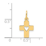 14k Polished Cross with Heart Pendant