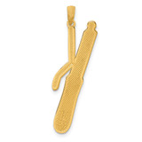 14K Polished Curling Wand Pendant