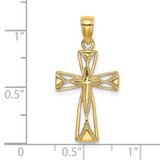 14K Polished Cut-Out Design Cross Charm