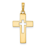 14K Polished Cut-Out Latin Cross Charm