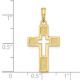 14K Polished Cut-Out Latin Cross Charm