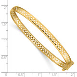 14k Polished Cut-out Lattice Design with Safety Clasp 4.75mm Flexible Oval Bangle Bracelet