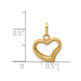 14k Polished Cut-out Puffed Heart Charm