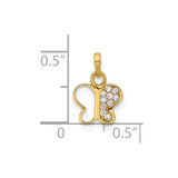 14K Polished CZ Butterfly Pendant - YC-79209DDB-2608
