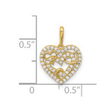 14k Polished CZ Heart Pendant - YC-0E74206A-1737