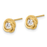 14k Polished CZ Love Knot Post Earrings - YE-E8F8CCB6-7251