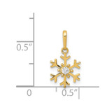 14k Polished CZ Snowflake Charm