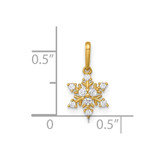 14k Polished CZ Snowflake Charm / Pendant