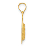 14K Polished D/C Lady Of Guadalupe Circle Pendant - K5-C85E2E05-6539