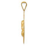 14K Polished D/C Sagrado Corazon Oval Pendant - K5-03FF3E6B-5952