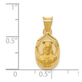 14K Polished D/C Sagrado Corazon Oval Pendant - K5-FCC4F302-8401