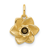 14K Polished Daffodil Flower Pendant