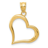 14K Polished Dangling Heart Pendant - K1-A6B6750A-7735
