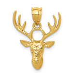 14k Polished Deer Head Pendant - K5-61996DF3-6781