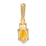 14K Polished Diamond and Citrine Twisted Chain Slide