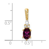 14K Polished Diamond and Rhodolite Garnet Twisted Chain Slide