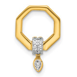 14K Polished Diamond Octogon Chain Slide